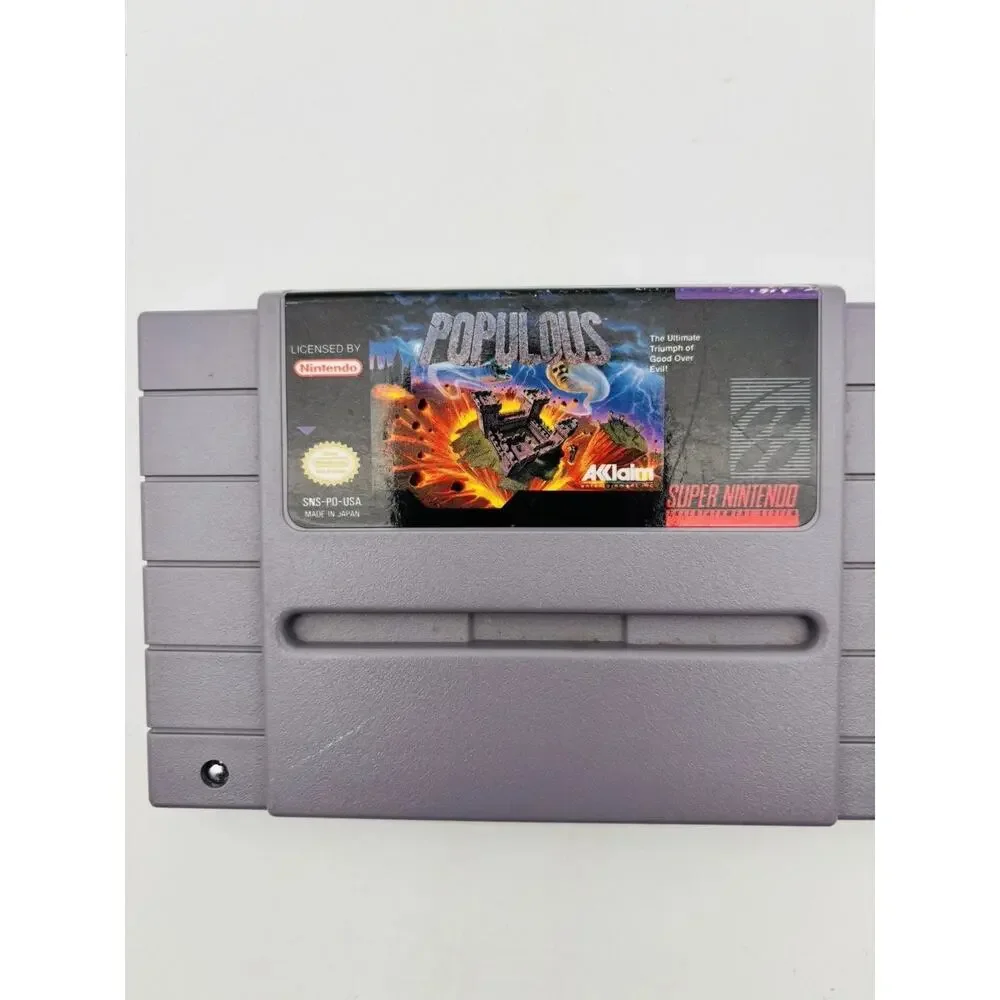 Populous Super Nintendo SNES Official Original, Authentic, Tested and Works VG